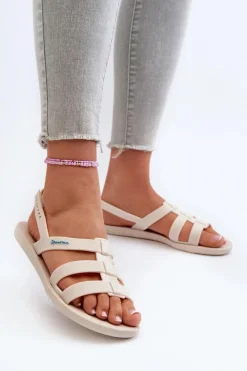 Sandały Gumowe|Sandały Płaskie>Ipanema Płaskie Sandały Damskie 83516 Style Sandal Fem Beżowe