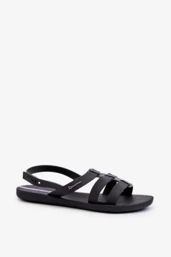 Outlet Płaskie Sandały Damskie 83516 Style Sandal Fem Czarne Damskie Sandały Gumowe|Sandały Płaskie