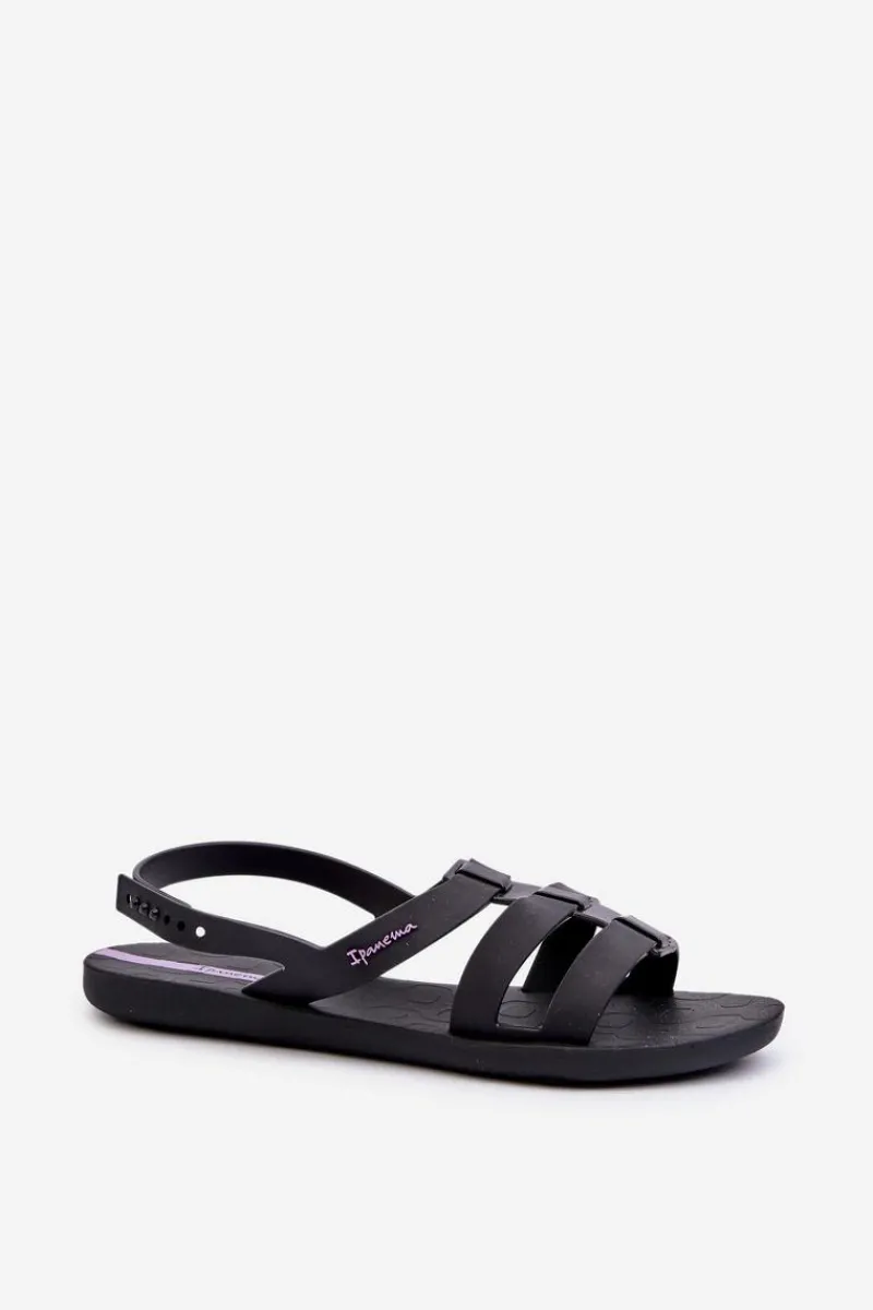 Outlet Płaskie Sandały Damskie 83516 Style Sandal Fem Czarne Damskie Sandały Gumowe|Sandały Płaskie