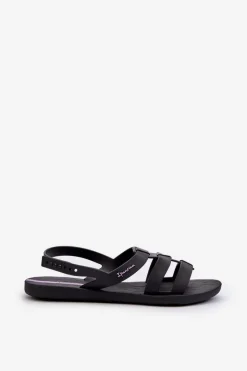 Outlet Płaskie Sandały Damskie 83516 Style Sandal Fem Czarne Damskie Sandały Gumowe|Sandały Płaskie