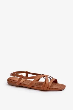 Hot Big Star Shoes Płaskie Sandały Damskie Big Star NN274013 Camel