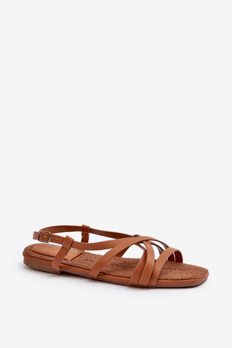 Hot Big Star Shoes Płaskie Sandały Damskie Big Star NN274013 Camel