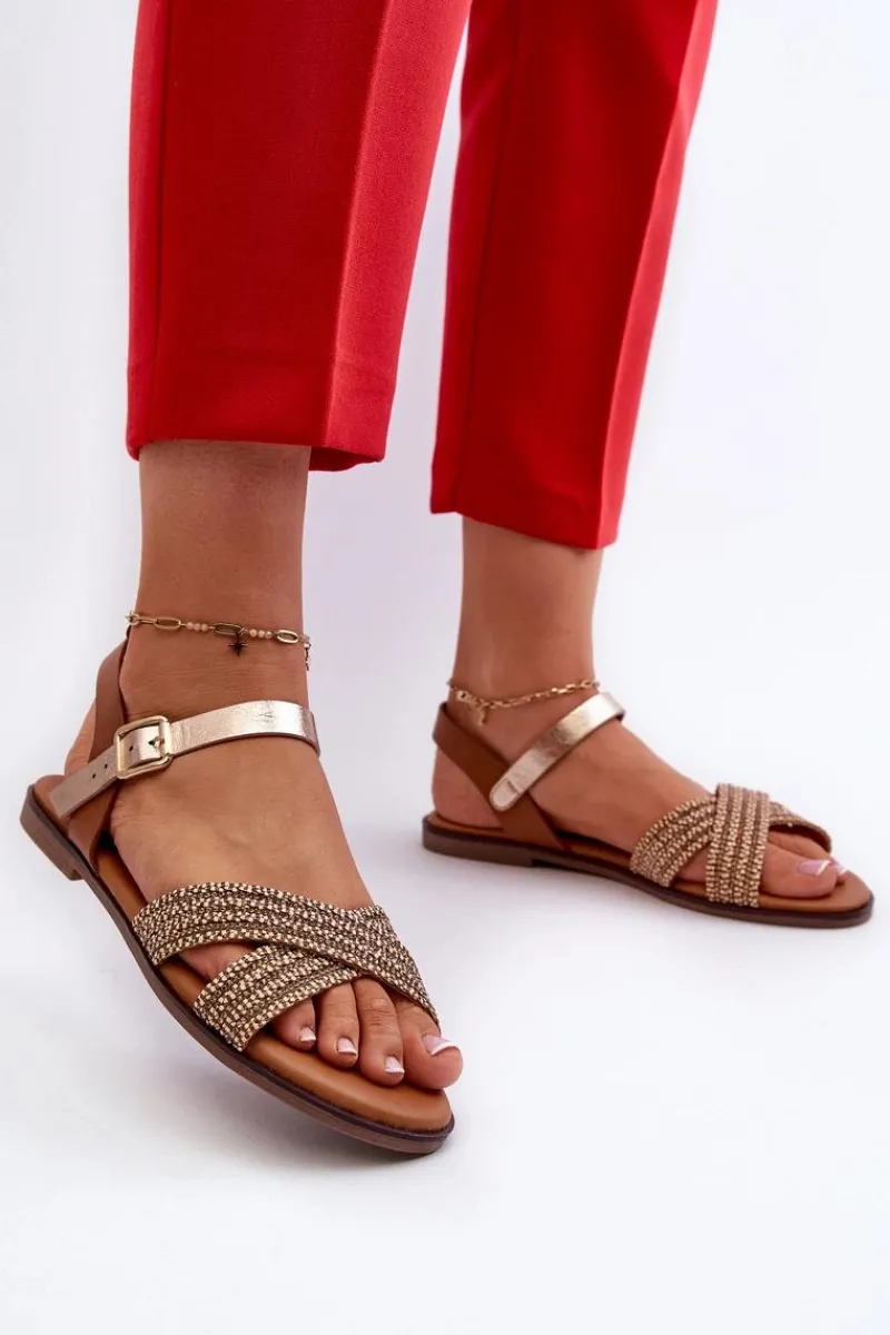 Sandały Płaskie>Damskie buty S.Barski Płaskie Sandały Damskie S.Barski MY923 Brązowe