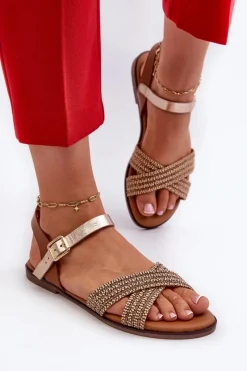 Sandały Płaskie><noscript><img width=