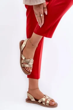 Sandały Płaskie><noscript><img width=