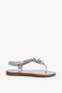 Sandały Płaskie><noscript><img width=