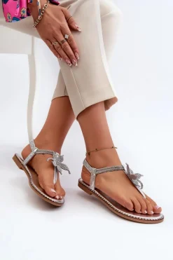 Sandały Płaskie><noscript><img width=