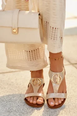 Sandały Płaskie><noscript><img width=