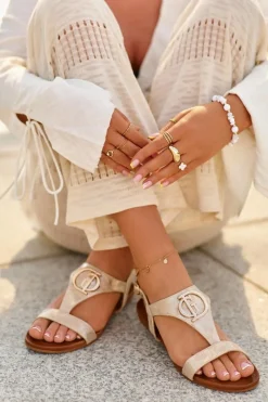 Sandały Płaskie><noscript><img width=