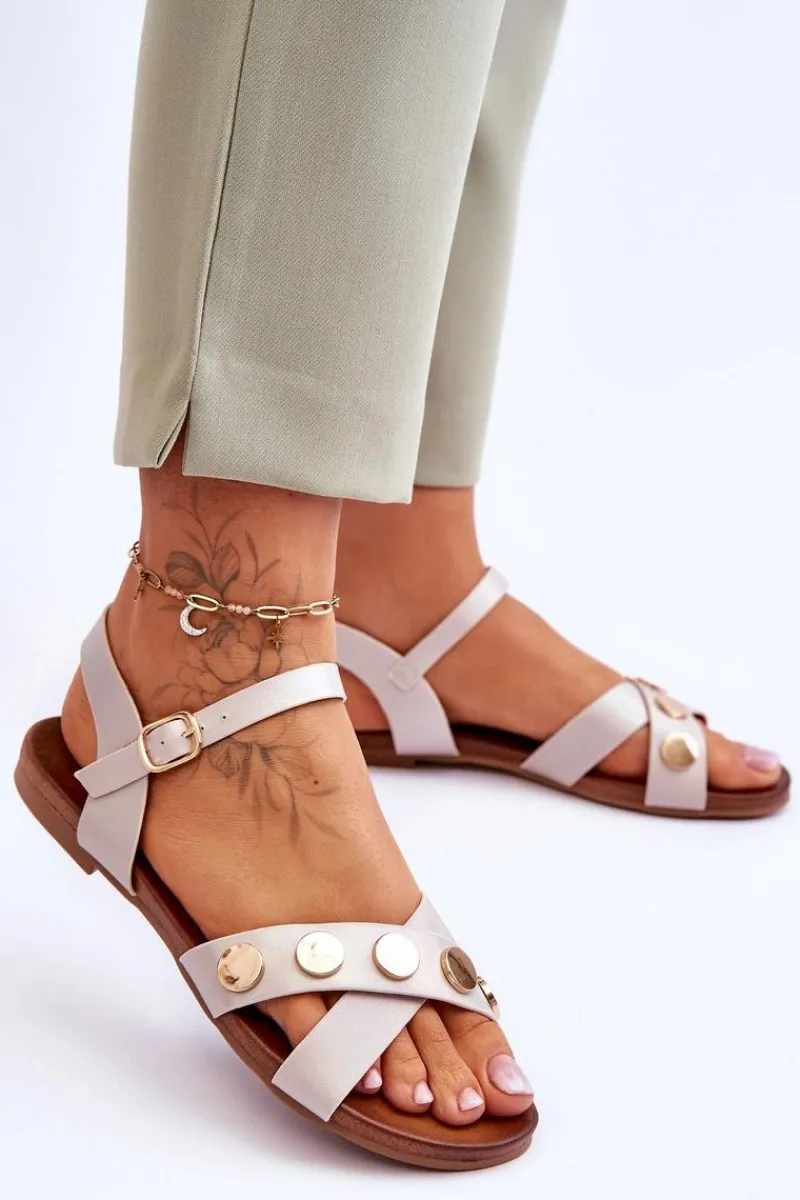 Sandały Płaskie>Damskie buty S.Barski Płaskie Sandały S.Barski KV-5541-35 Nude