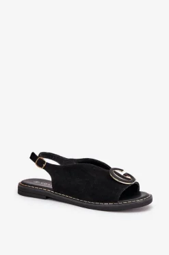 Sandały Płaskie><noscript><img width=