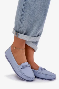 Płaskie Skórzane Mokasyny Z Ozdobą S.Barski LR51-547 e Damskie Loafersy Damskie|Mokasyny Damskie Skórzane