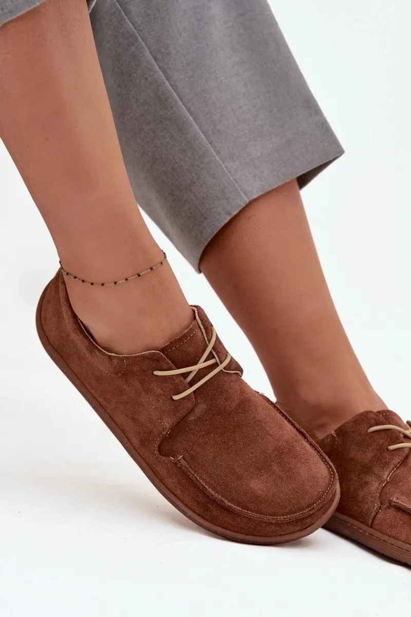 Sale Zazoo Półbuty Damskie Typu Barefoot Z Naturalnego Zamszu 327 Brązowe Brązowy