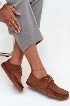 Sale Zazoo Półbuty Damskie Typu Barefoot Z Naturalnego Zamszu 327 Brązowe Brązowy