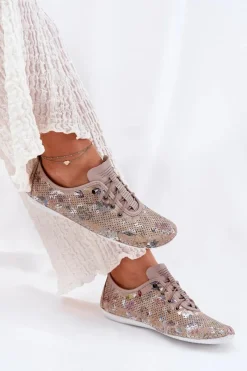 Best Półbuty Damskie Ze Skóry Naturalnej Wzorzyste 56C2689 Beżowe Damskie Półbuty Skórzane