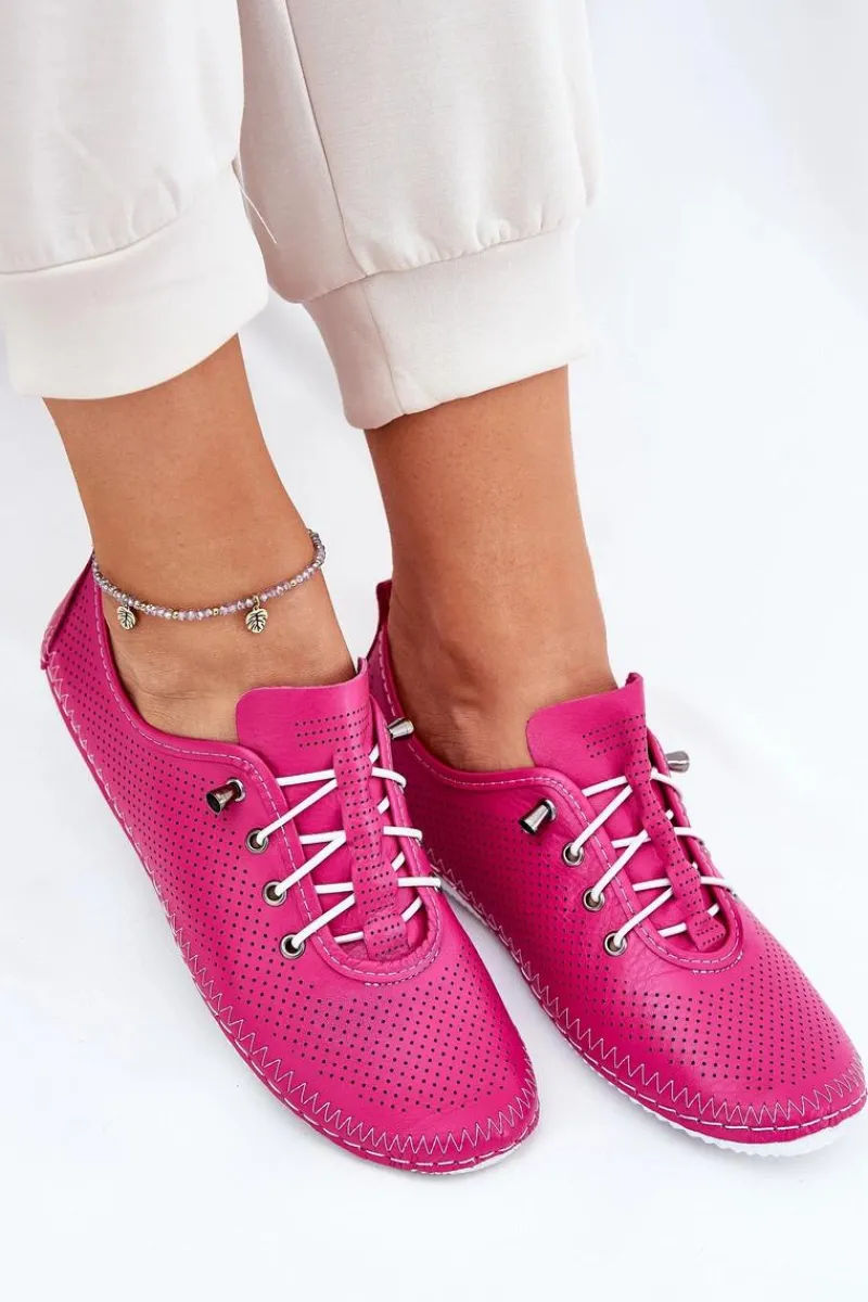 Półbuty Skórzane>Artiker Półbuty Damskie Ze Skóry Naturalnej 54C0830 Różowe Różowy