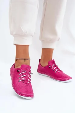 Półbuty Skórzane>Artiker Półbuty Damskie Ze Skóry Naturalnej 54C0830 Różowe Różowy