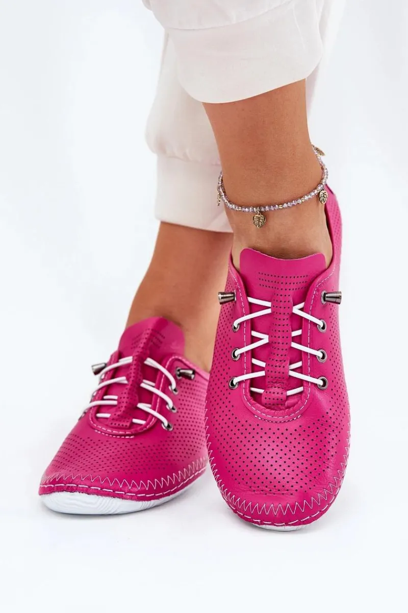 Półbuty Skórzane>Artiker Półbuty Damskie Ze Skóry Naturalnej 54C0830 Różowe Różowy