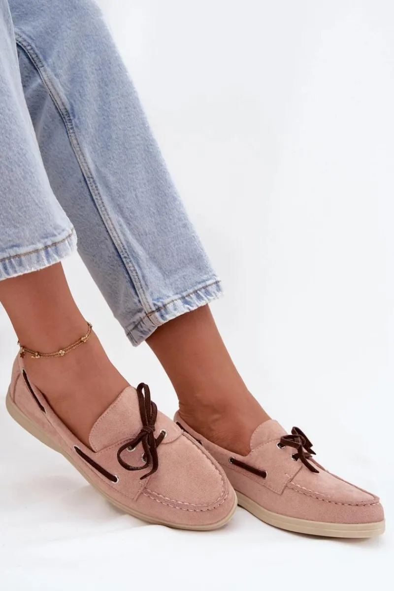 Best Półbuty Mokasyny Damskie Z Wiązaniem Jasnoróżowe Calivra Damskie Loafersy Damskie|Mokasyny Płaskie