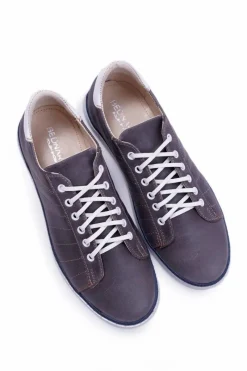 Sale Półbuty Męskie Bednarek Skórzane Sportowe Szare Salvatore Męskie Bednarek Polish Shoes|Półbuty Casual