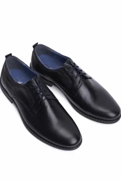 Best Boto Półbuty Męskie Casual Skórzane Nikopol Czarne 1726