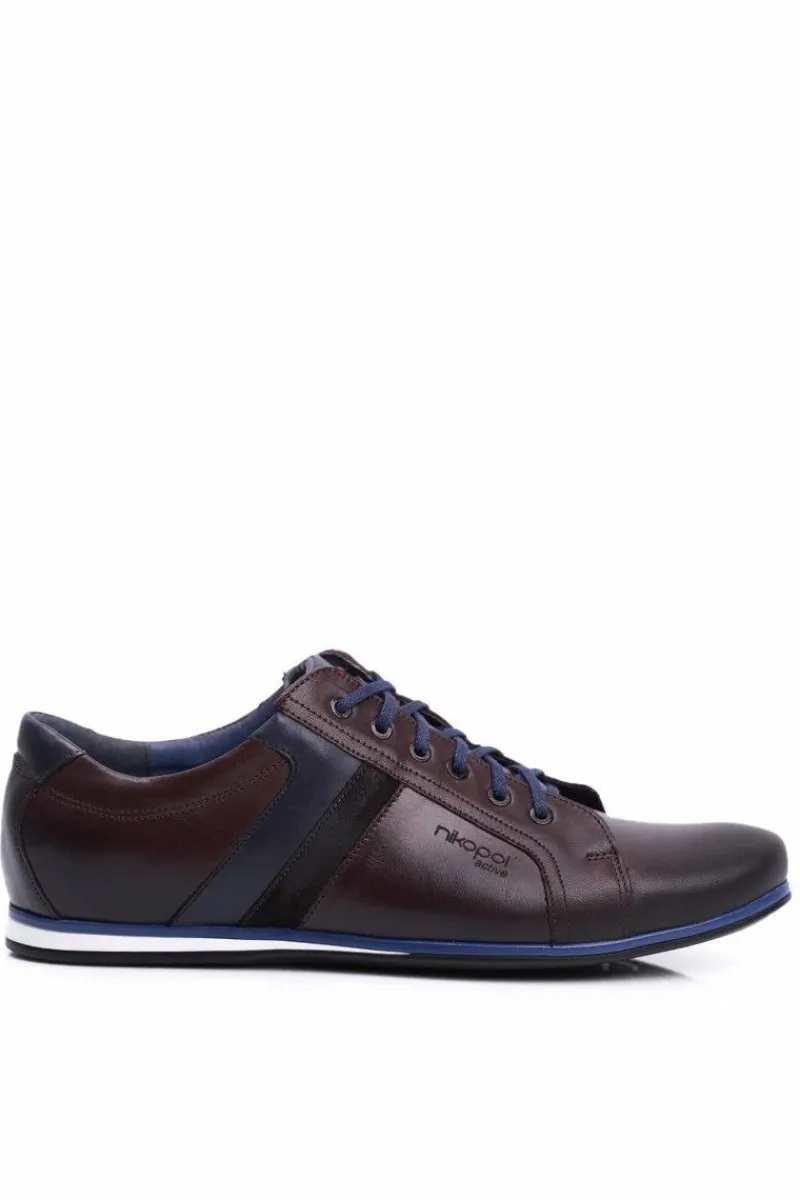 Sale Boto Półbuty Męskie Casual Skórzane Nikopol Brązowe 1721