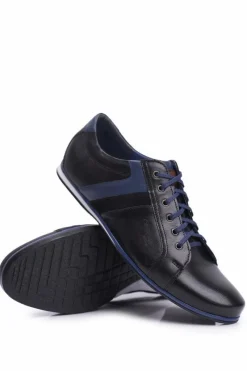 Online Półbuty Męskie Casual Skórzane Nikopol Czarne 1721 Męskie Półbuty Casual