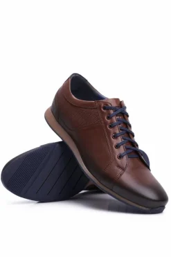 New Półbuty Męskie Casual Skórzane Nikopol Brązowe 1730 Męskie Półbuty Casual