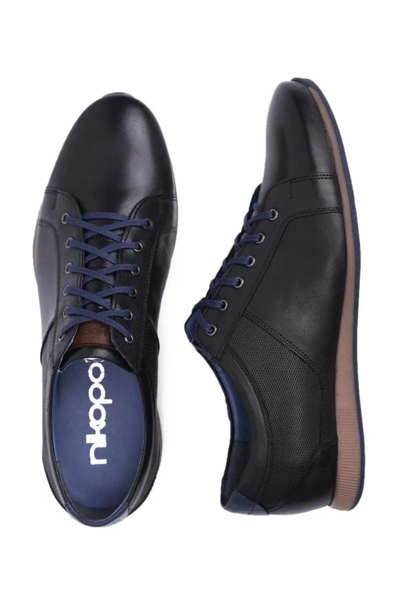 Półbuty Casual>Boto Półbuty Męskie Casual Skórzane Nikopol Czarne 1730