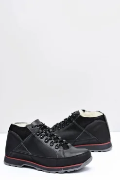 Sale Półbuty Męskie Czarne Ocieplane Trafer Męskie Botki Męskie