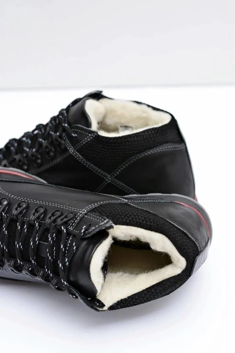 Sale Półbuty Męskie Czarne Ocieplane Trafer Męskie Botki Męskie