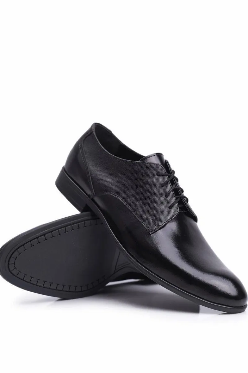 Półbuty Eleganckie>Boto Półbuty Męskie Eleganckie Bednarek Skórzane Czarne Jantar