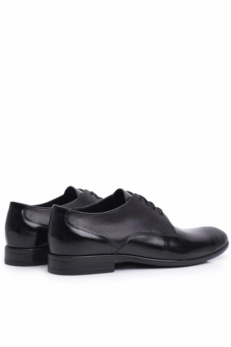 Półbuty Eleganckie>Boto Półbuty Męskie Eleganckie Bednarek Skórzane Czarne Jantar