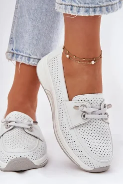 Buty Sportowe Na Platformie|Półbuty Skórzane>Artiker Półbuty Ze Skóry Naturalnej Na Platformie 56C2101 Białe Biały