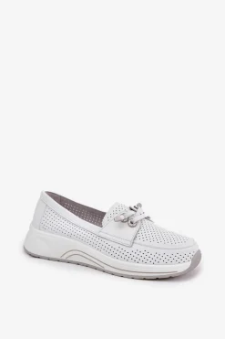 Buty Sportowe Na Platformie|Półbuty Skórzane></noscript>Artiker Półbuty Ze Skóry Naturalnej Na Platformie 56C2101 Białe Biały