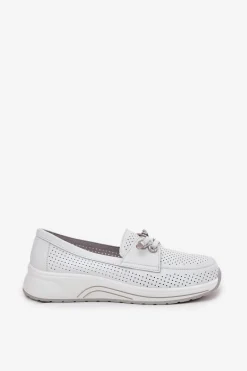 Buty Sportowe Na Platformie|Półbuty Skórzane></noscript>Artiker Półbuty Ze Skóry Naturalnej Na Platformie 56C2101 Białe Biały