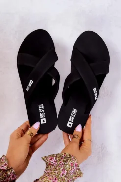 Sale Piankowe Damskie Klapki Big Star JJ274A338 Czarne Damskie Klapki Damskie Big Star|Klapki Basenowe