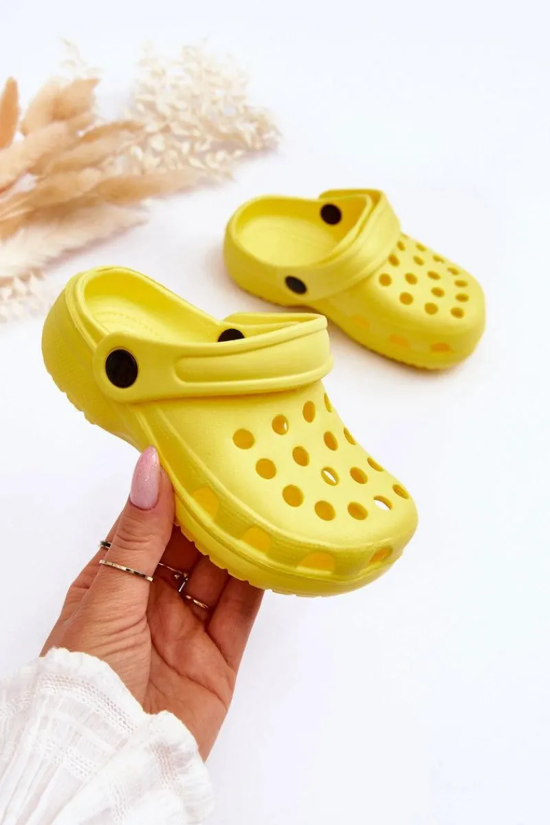 Hot Boto Piankowe Dziecięce Klapki Żółte Percy