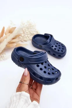 Best Piankowe Dziecięce Klapki Granatowe Percy Dzieci Chłopięce|Dziewczęce