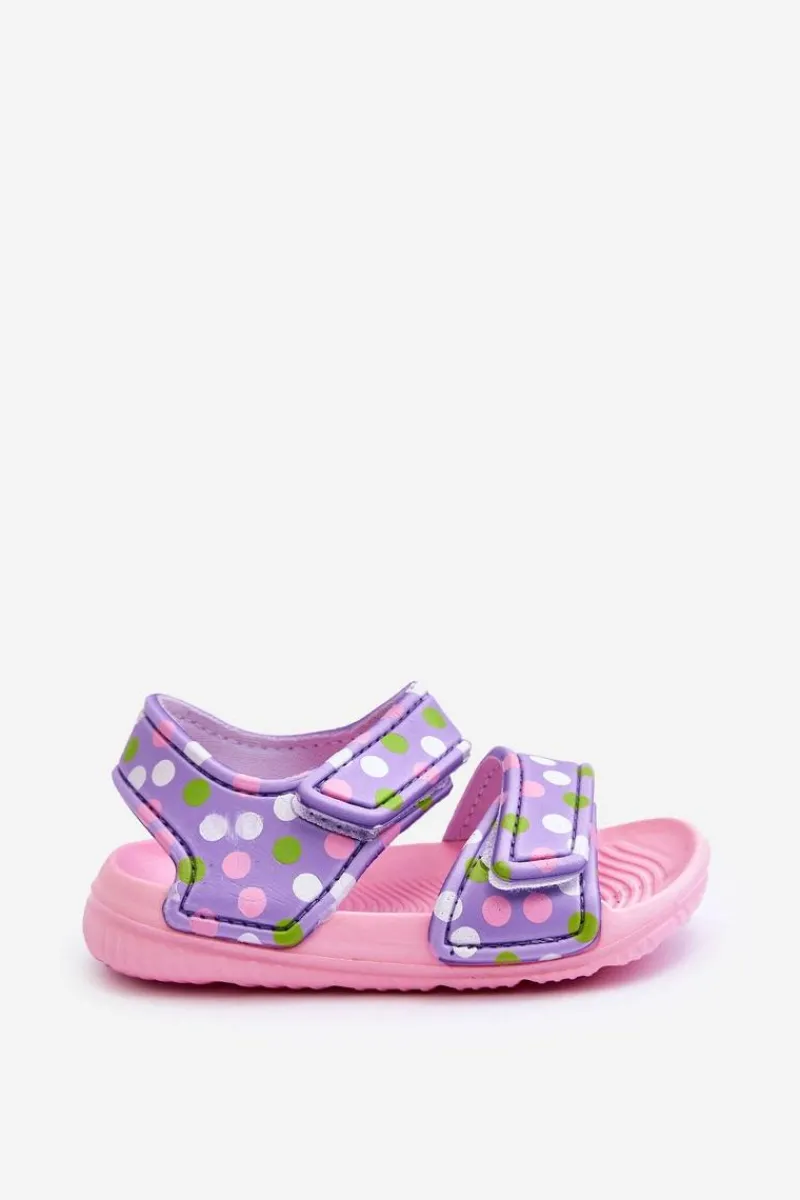 Piankowe Dziecięce Lekkie Sandałki We Wzory Różowo-Fioletowe Malaga Dzieci Chłopięce|Dziewczęce