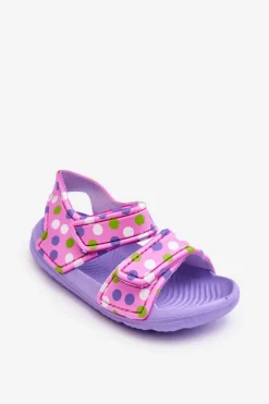 Hot Boto Piankowe Dziecięce Lekkie Sandałki We Wzory Fioletowo-Różowe Malaga