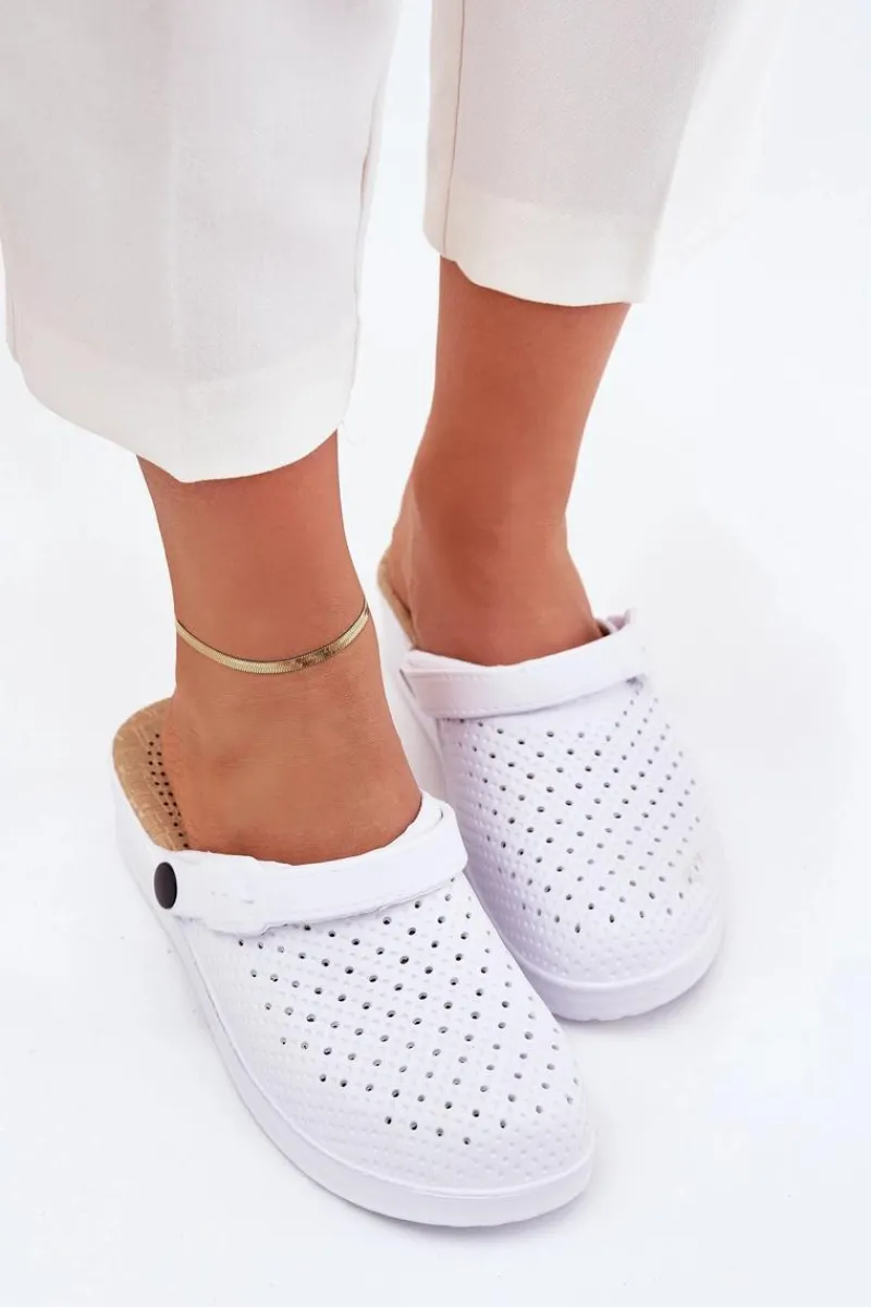 Klapki Basenowe|Klapki Na Platformie>Evento Piankowe Klapki Chodaki Damskie Białe Faylina Biały