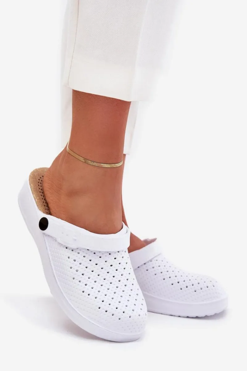 Klapki Basenowe|Klapki Na Platformie>Evento Piankowe Klapki Chodaki Damskie Białe Faylina Biały