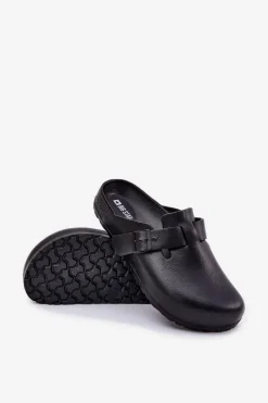 Klapki Męskie Klasyczne></noscript>Big Star Shoes Piankowe Klapki Chodaki Męskie Z Klamrą Big Star RR174A022 Czarne