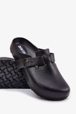 Klapki Męskie Klasyczne></noscript>Big Star Shoes Piankowe Klapki Chodaki Męskie Z Klamrą Big Star RR174A022 Czarne