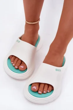 Klapki Damskie Big Star|Klapki Basenowe>Big Star Shoes Piankowe Klapki Damskie Big Star RR274A586 Białe Biały
