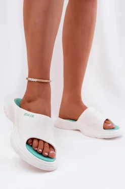 Klapki Damskie Big Star|Klapki Basenowe>Big Star Shoes Piankowe Klapki Damskie Big Star RR274A586 Białe Biały