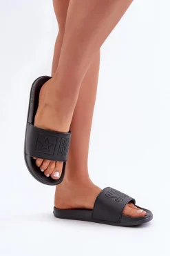 Outlet Piankowe Klapki Damskie Big Star OO274040 Czarne Damskie Klapki Damskie Big Star|Klapki Damskie Klasyczne