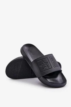 Outlet Piankowe Klapki Damskie Big Star OO274040 Czarne Damskie Klapki Damskie Big Star|Klapki Damskie Klasyczne