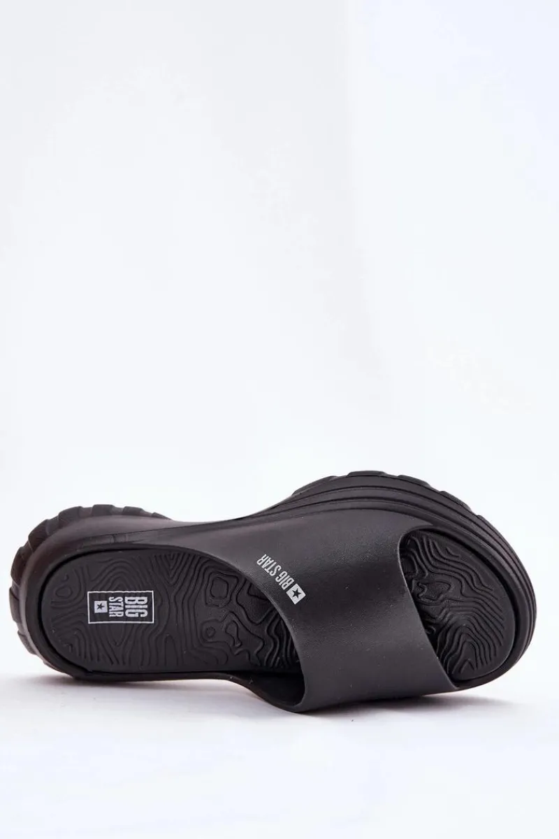 Big Star Shoes Piankowe Klapki Damskie Big Star RR274A577 Czarne Czarny